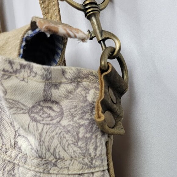 Boho Floral Canvas Tote Bag | Made in India | Slouchy Carryall 16"x15" - Picture 10 of 14